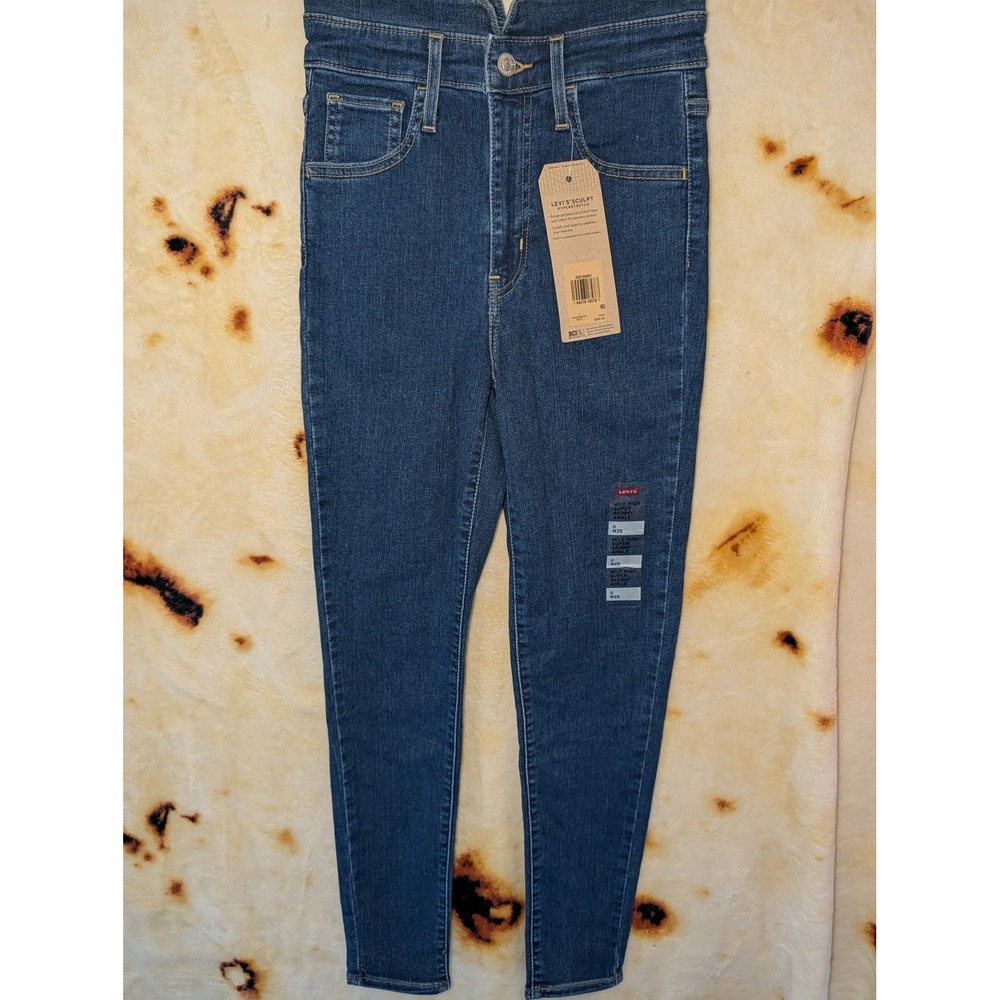 Levi's Mile High Super Skinny Ankle Jeans Womens 0 W25 Blue Hyperstretch NWT